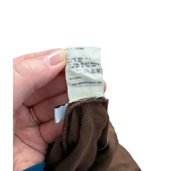 Maria Stanley Kheller Trouser Pants Brown Size Medium Viscose Women’s - Picture 6 of 6